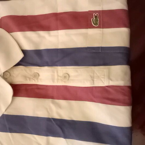 Lacoste Polo shirt used, XL, blue and red
