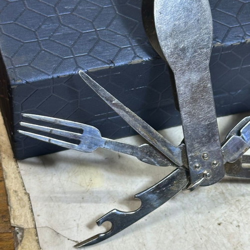 Vintage Camping Multitool 7-in-1 with Cutlery and Bottle Opener used