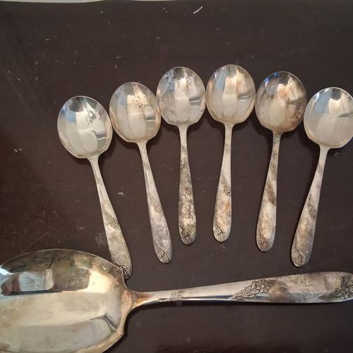 Angora vintage silver-plated spoon set, like new