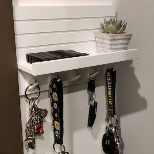 Modern wall key holder new with black matte shelf