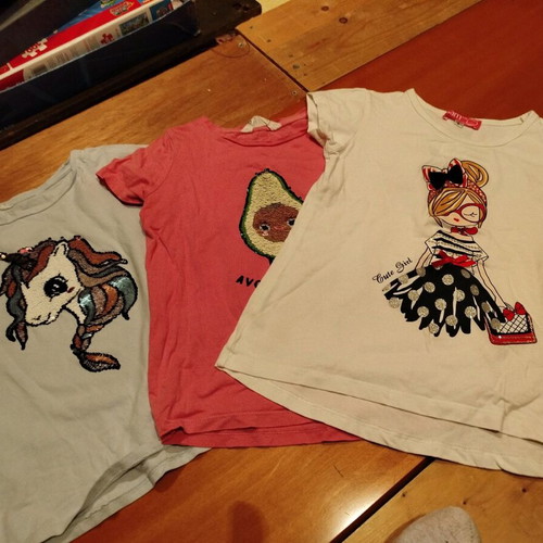 Summer set of shorts and t-shirts for girls age 8, used, H&M Zara Sam