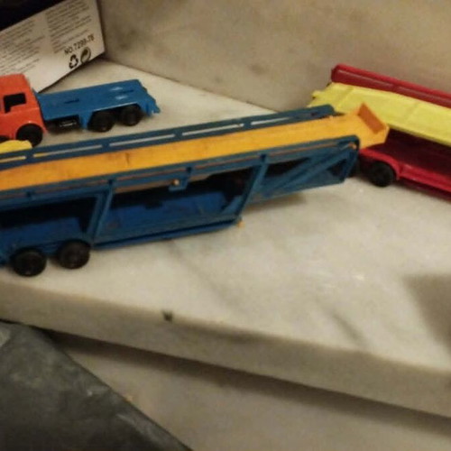 Joy Toy collectible toy trucks used, some for parts, pack