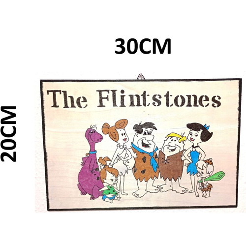 Handmade wooden frame The Flintstones 20x30cm new