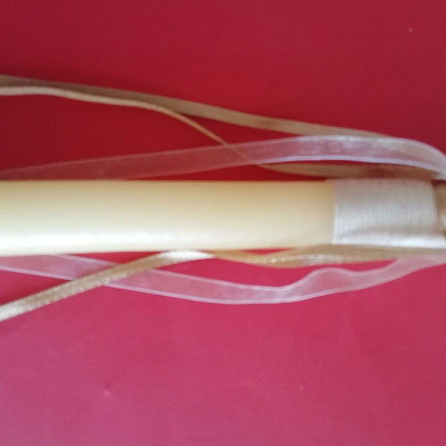 Candle with simple decoration like new, 37 cm long