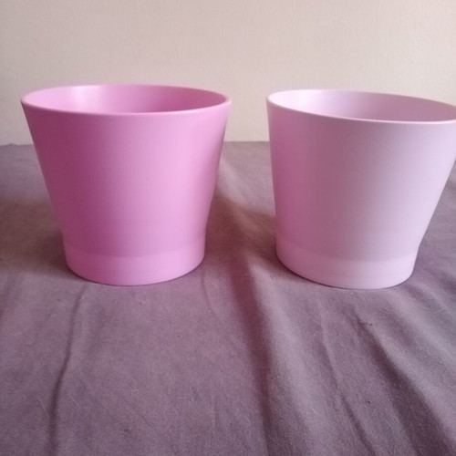 IKEA ceramic flowerpot set two soft pink colors new