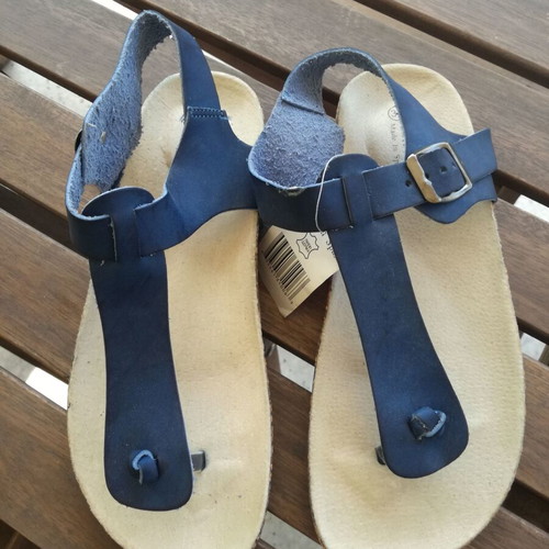 Anatomical leather sandals size 38 new, blue