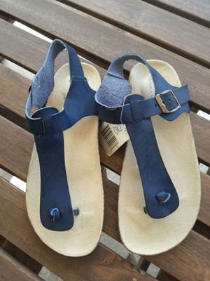 Anatomical leather sandals size 38 new, blue