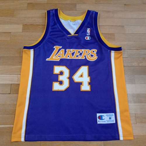 LA Lakers Shaquille O'Neal #34 Champion NBA Basketball Jersey like new, purple, size M