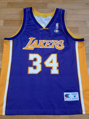 LA Lakers Shaquille O'Neal #34 Champion NBA Basketball Jersey like new, purple, size M