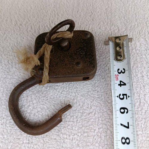 Padlock with key old, used