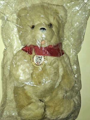 Tsioti Toys 70s teddy bear new, vintage 33 cm height