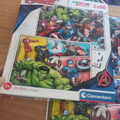Avengers puzzles 2x60 pcs and Spiderman used