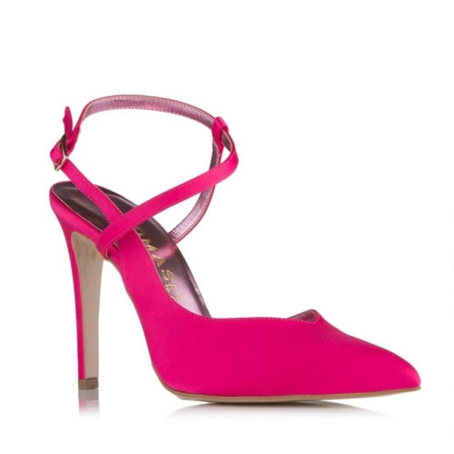 Fuchsia heels with straps like new, size 39