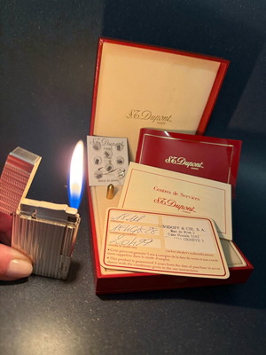 S.T. Dupont Ligne 2 αναπτήρας επάργυρος σαν καινούργιο, πλήρες σετ