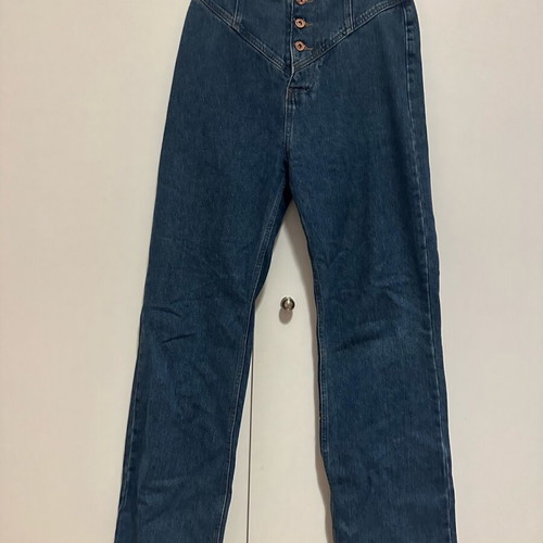 Jeans with buttons straight fit like new