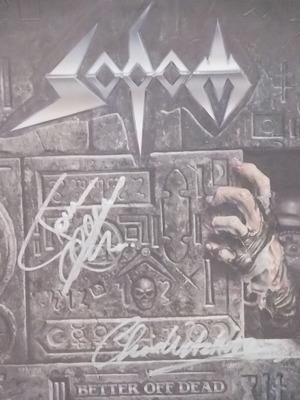 Sodom Better Off Dead LP 1990 употребяван, подписан метален винил