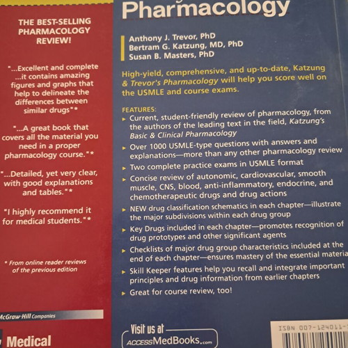 Katzung & Trevor's Pharmacology book used, English