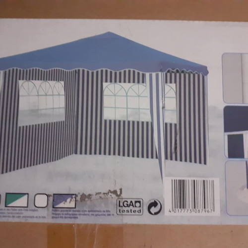 Country Star 3x3x2.5m Gazebo Tent new with two sides blue-white