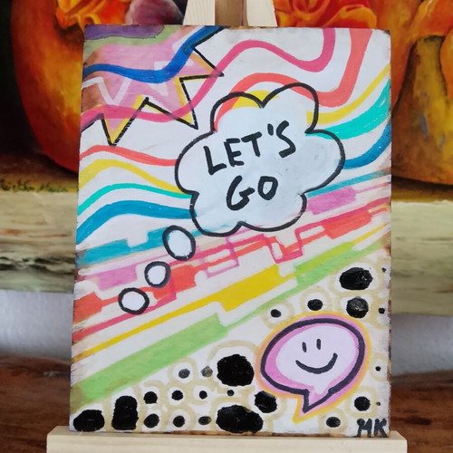 Wooden sign with easel 10x13 cm new