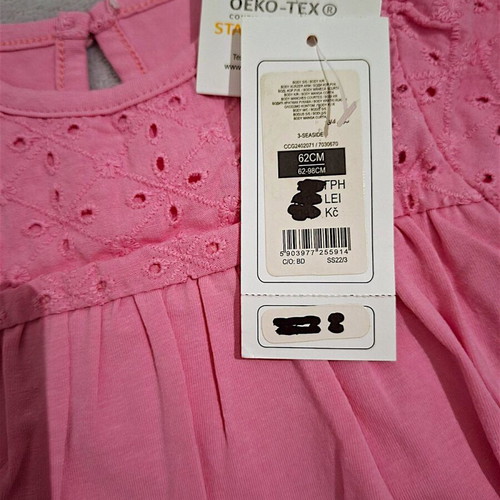 Cool club pink baby dress bodysuit size 62 for 1-3 months, new
