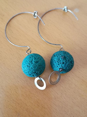 Silver earrings used
