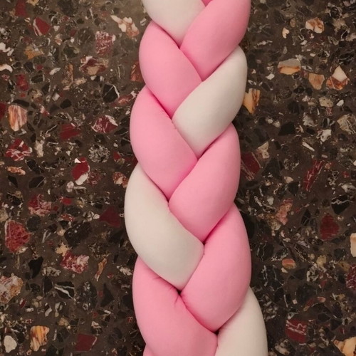 Baby braided bumper new pink-white 2.10x12cm