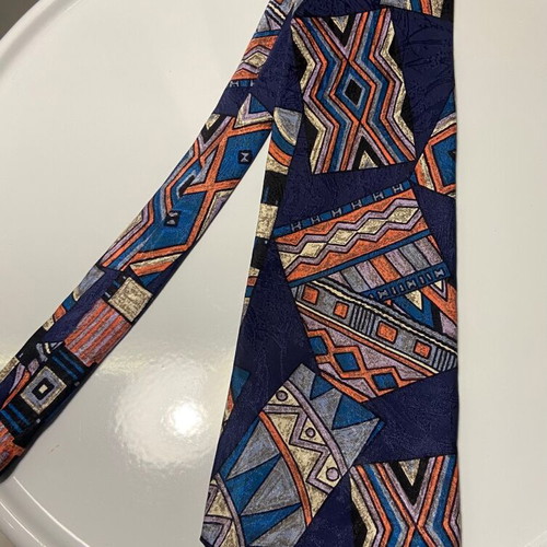 Vintage tie 100% silk like new, blue multicolor