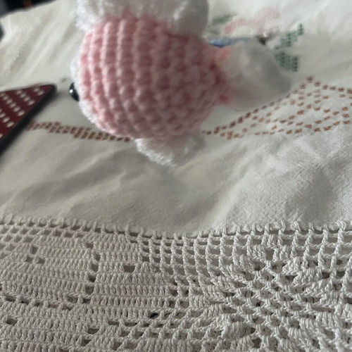 Handmade crochet fish keychains, pair