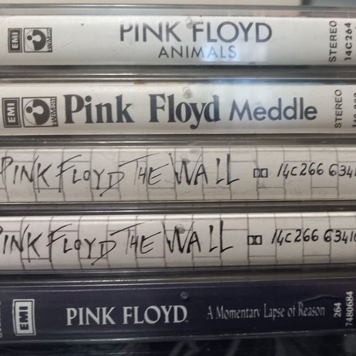 Cassette tapes used, set of 26 with Pink Floyd, Led Zeppelin, Rolling Stones