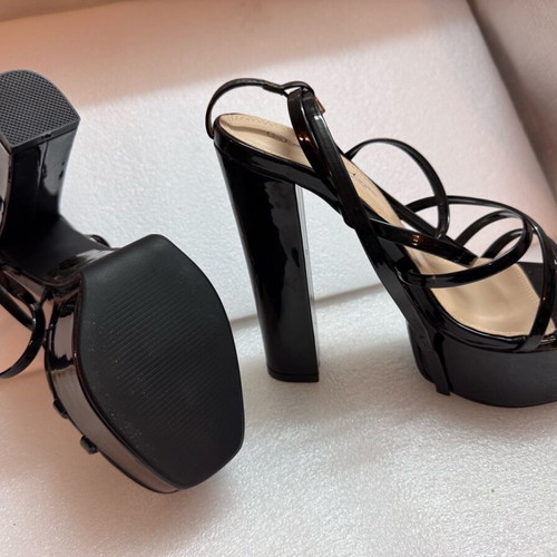 X-freedom black glossy sandal size 37 like new