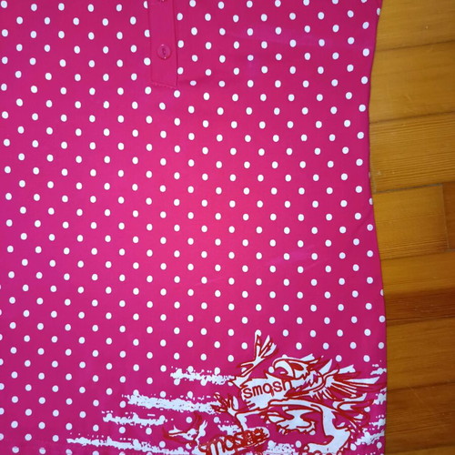Rockabilly T-shirt Smash polka dot fuchsia new Size S/M