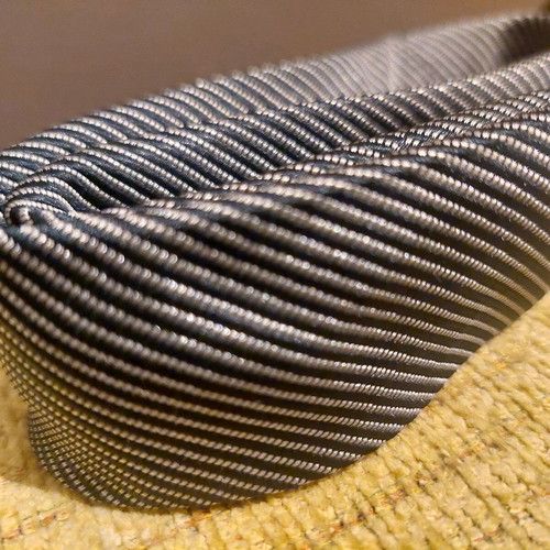 Women's striped tie gray black like new, shiny