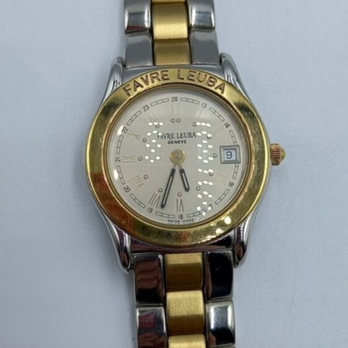 Favre Leuba wristwatch battery-powered like new, women's, gold and silver