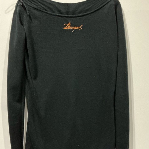 Desigual knitted blouse like new with colorful design, black