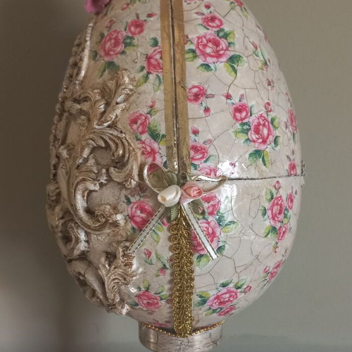Handmade Easter egg with clock, new