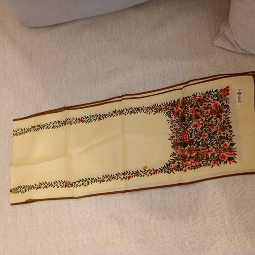 Scarf used, multicolored with small stain