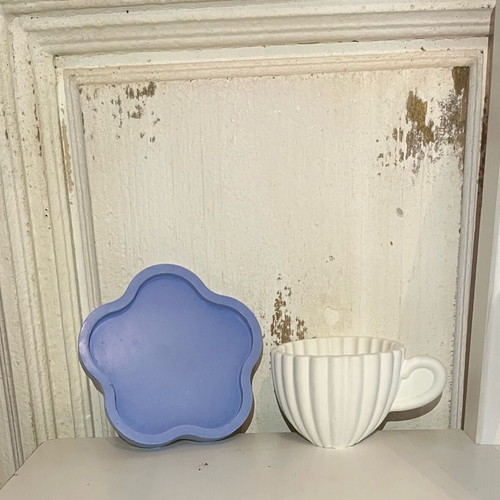 Gypsum set handmade decorative saucer with cup new