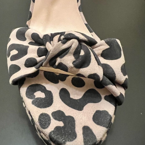 Stuart Weitzman Leopard Print Sandals 37.5 New, Pink-Beige