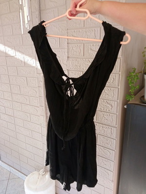 One-piece summer short jumpsuit used, black, one size