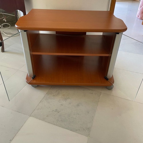 TV cabinet with showcase and wheels like new