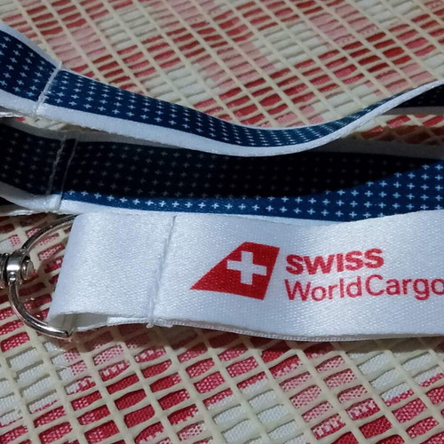 Lanyard SWISS WorldCargo new, authentic airline promo