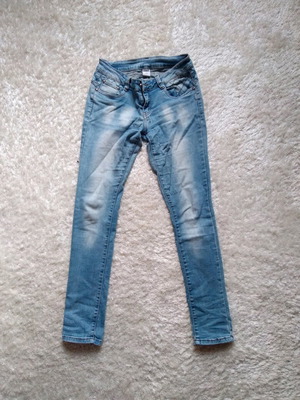 Women's stonewashed denim No29 used, elastic fitted style