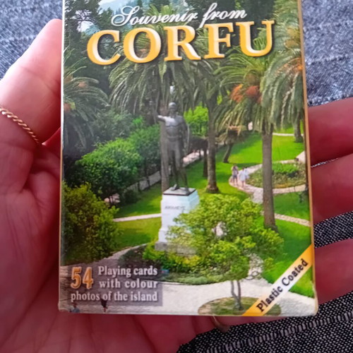 Corfu Souvenir Playing Cards like new, 54 laminated sheets