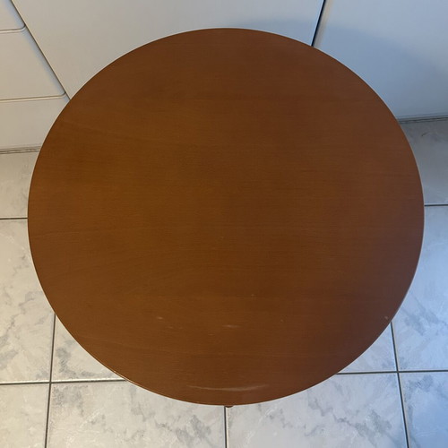Wooden nightstand used with metal base and drawer