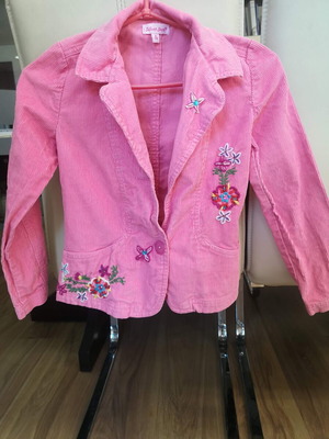 Girls' pink blazer size 128, 8 years, like new