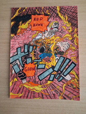 Κορνίζα Luffy vs Doflamingo καινούργια με χειροποίητη αφίσα One Piece