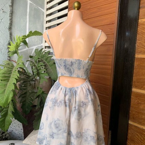 Chiffon dress small blue like new