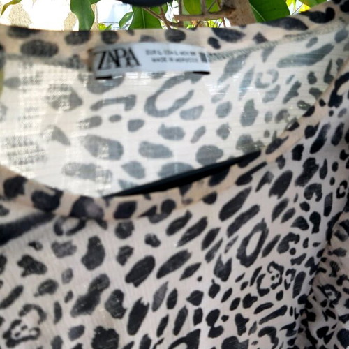 Zara leopard dress used, black beige shade, size L