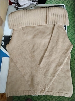 Olsen vintage γυναικείο πλεκτό πουλόβερ από μερινό μαλλί με φαρδύ γυριστό γιακά, μέγεθος L
