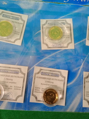 GAVIA collectible coins from Germany new, gold plated 24K